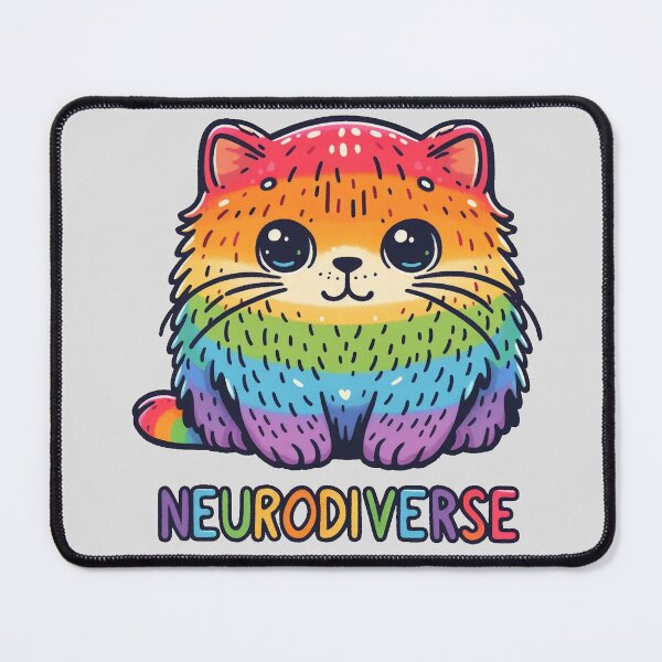 Item preview, Neurodiverse Rainbow Cat designed and sold by Vkinsify.