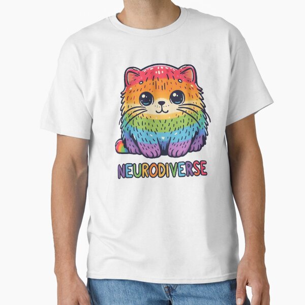 Item preview, Neurodiverse Rainbow Cat designed and sold by Vkinsify.