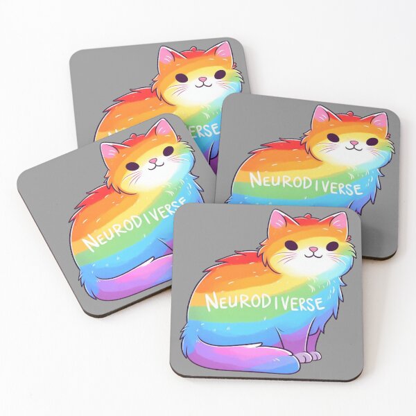 Item preview, Neurodiverse Rainbow Cat designed and sold by Vkinsify.