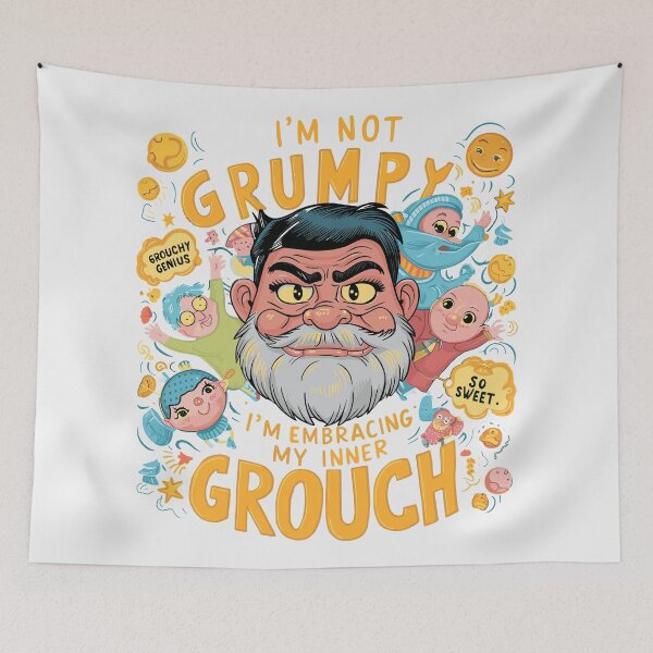 Item preview, Grouchy Genius Dad - Whimsical Father's Day Illustration designed and sold by HahaHandlesHub.