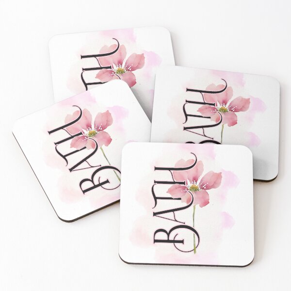 Item preview, Bath Pink Flower Watercolor Design designed and sold by Tammy Marie Russell.