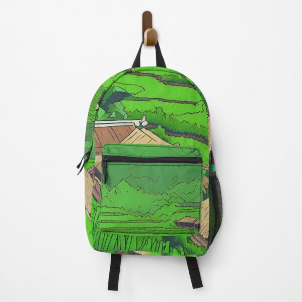 Item preview, beautiful views of rice fields, houses and mountains designed and sold by KINGSMILESTORE.