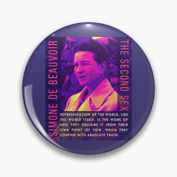 Item preview, Simone de Beauvoir portrait and quote: Representation of the world, like the world itself, is the work of men; they describe it from their own point of view designed and sold by artbleed.