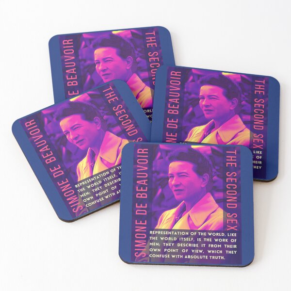 Item preview, Simone de Beauvoir portrait and quote: Representation of the world, like the world itself, is the work of men; they describe it from their own point of view designed and sold by artbleed.