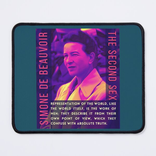 Item preview, Simone de Beauvoir portrait and quote: Representation of the world, like the world itself, is the work of men; they describe it from their own point of view designed and sold by artbleed.