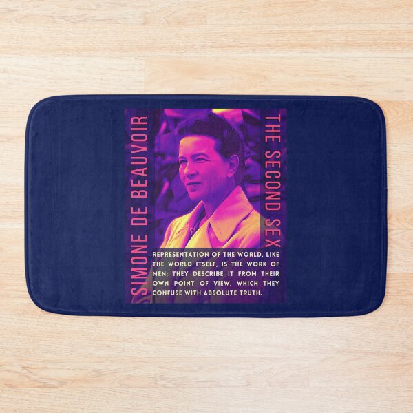 Item preview, Simone de Beauvoir portrait and quote: Representation of the world, like the world itself, is the work of men; they describe it from their own point of view designed and sold by artbleed.