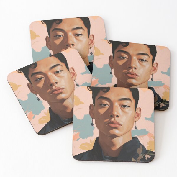 Item preview, Portrait of a young man with floral background designed and sold by PixelPack Design.