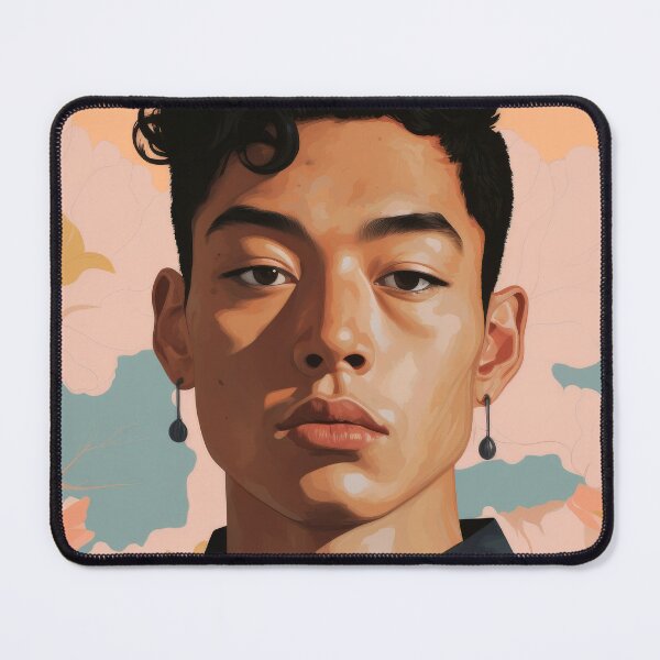 Item preview, Portrait of a young man with floral background designed and sold by PixelPack Design.