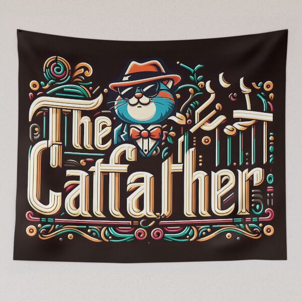 Item preview, The Catfather, typography, PUN designed and sold by maxmaj.