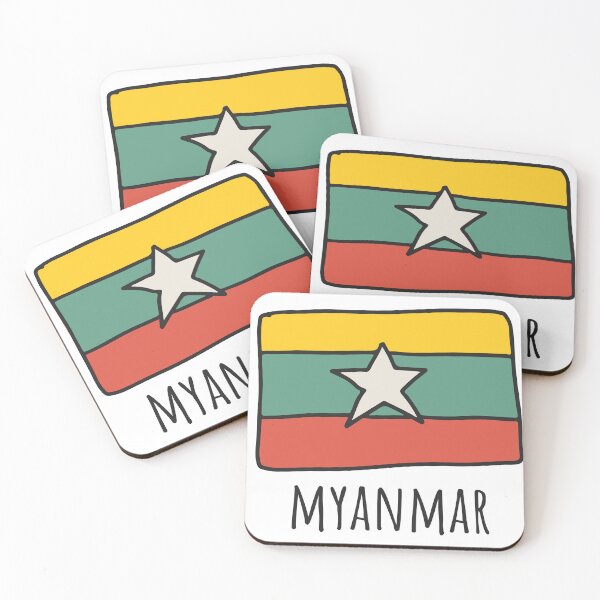 Item preview, Flag of Myanmar Southeast Asia Yangon Burma Burmese designed and sold by Good Tidings to All.