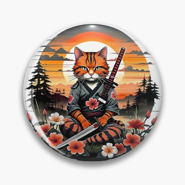 Item preview, The samurai warrior cat designed and sold by ArtBoom73.