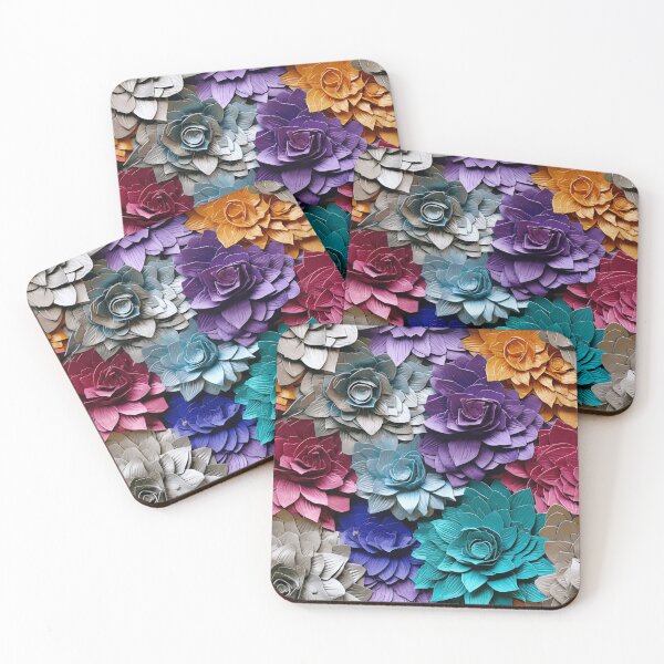 Item preview, Teal Magenta Multicolored Textured Floral Pattern designed and sold by bubblegoth.
