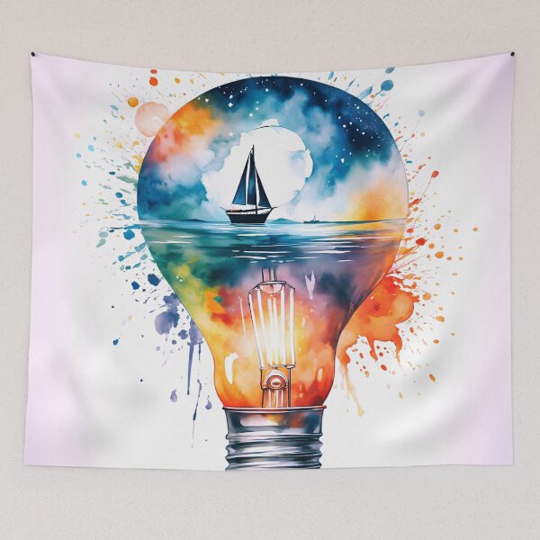 Item preview, Abstract Art of a Light Bulb in Watercolor. designed and sold by PixelCraftDSG.