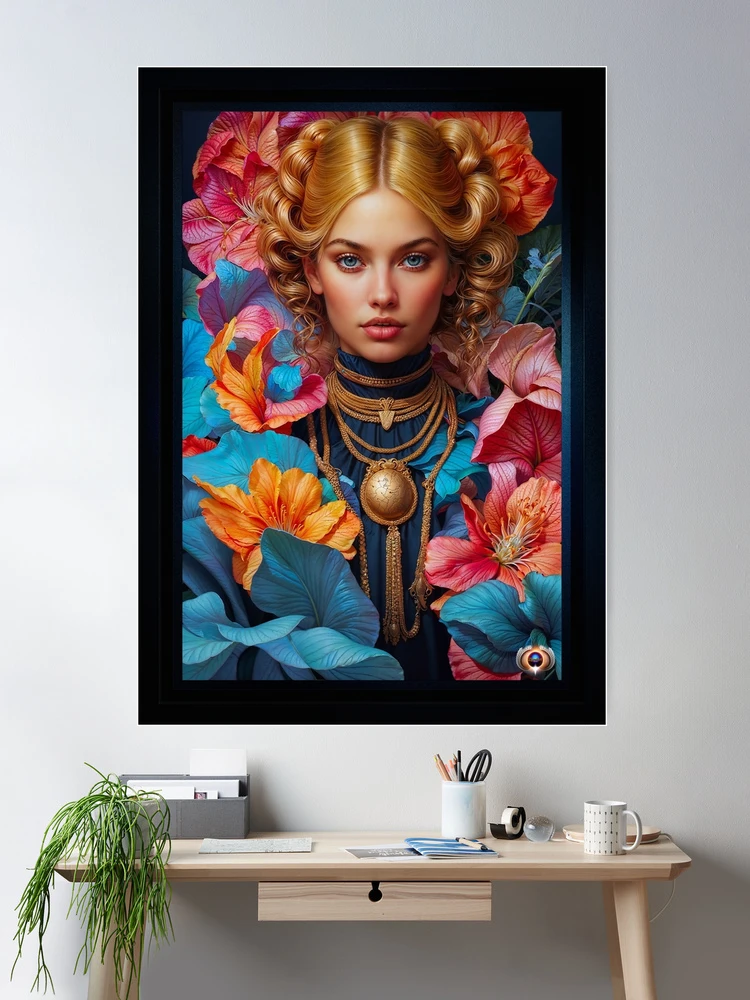 Portrait Of Alice Credenza Enchanted AI Concept Art by Xzendor7 Room Decor Fantasy Portrait Poster Art Print