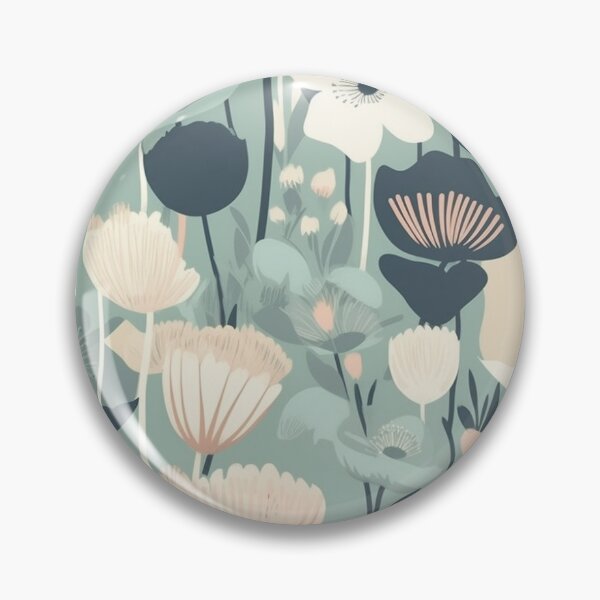 Item preview, Soft Blue Mid Century Floral designed and sold by ZodiacKat.