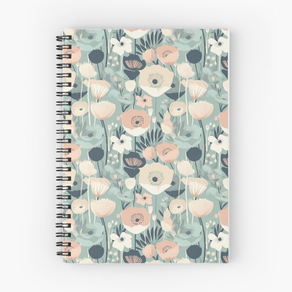 Item preview, Soft Blue Mid Century Floral designed and sold by ZodiacKat.