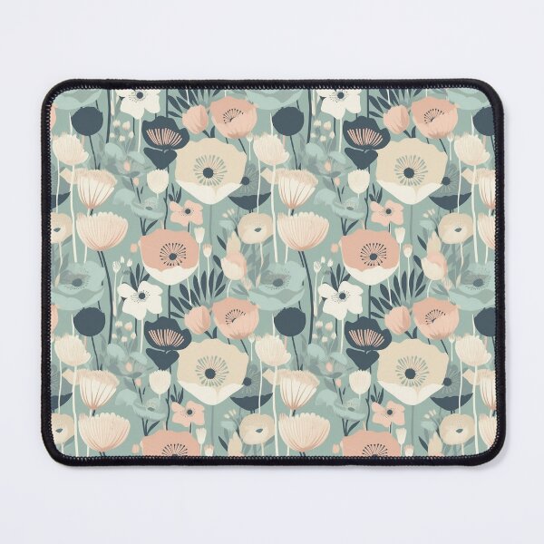 Item preview, Soft Blue Mid Century Floral designed and sold by ZodiacKat.