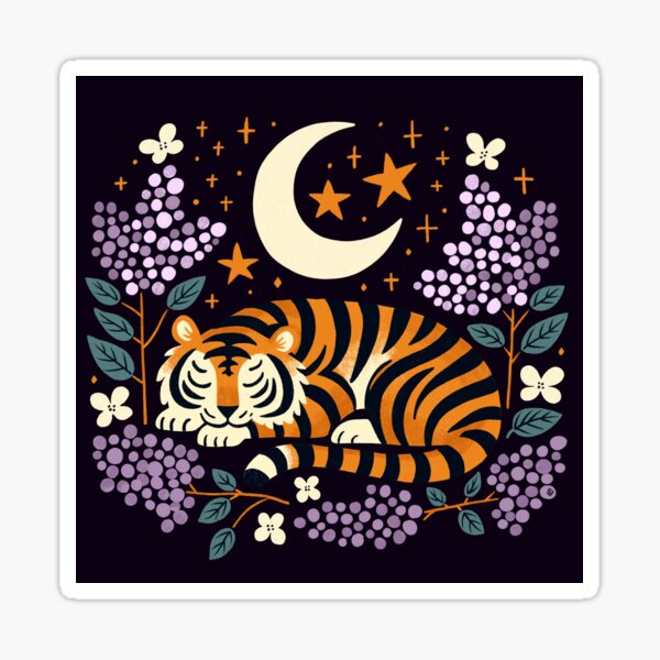 Artikel-Vorschau von Schlafender Tiger unter dem Mond , designt und verkauft von Itouchedabee.