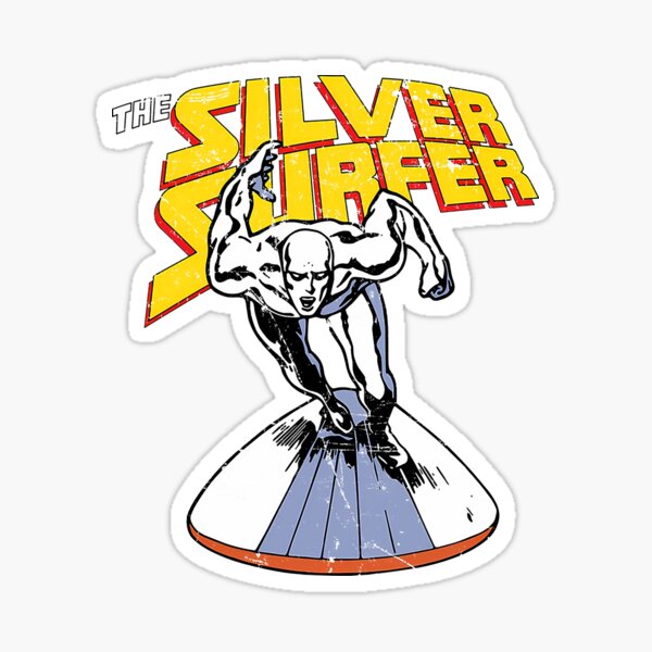 Retro Silver Surfer Sticker