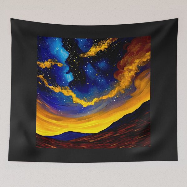 Item preview, Nebula's Embrace: The Cosmic Winds Over Wild Terrain designed and sold by Highlandkings.