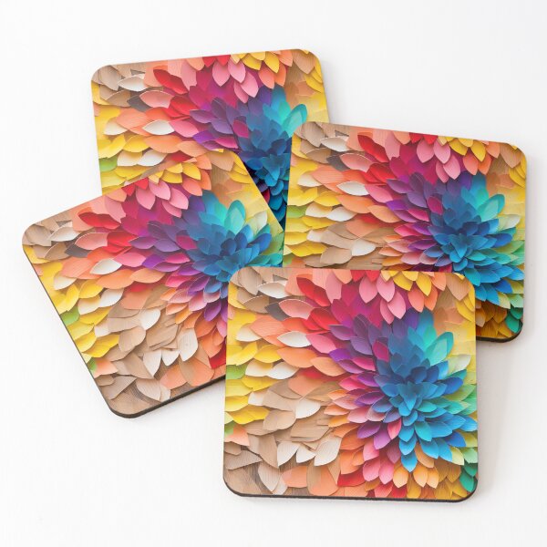 Item preview, Vibrant Rainbow Layered Petal Mosaic Pattern designed and sold by bubblegoth.