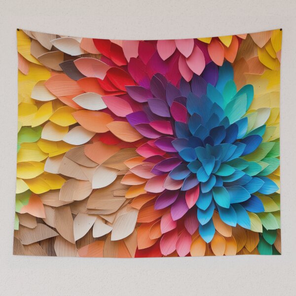 Item preview, Vibrant Rainbow Layered Petal Mosaic Pattern designed and sold by bubblegoth.
