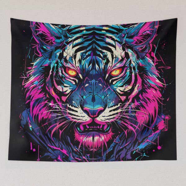 Item preview, Tigre en colores Magenta designed and sold by PixelCraftDSG.
