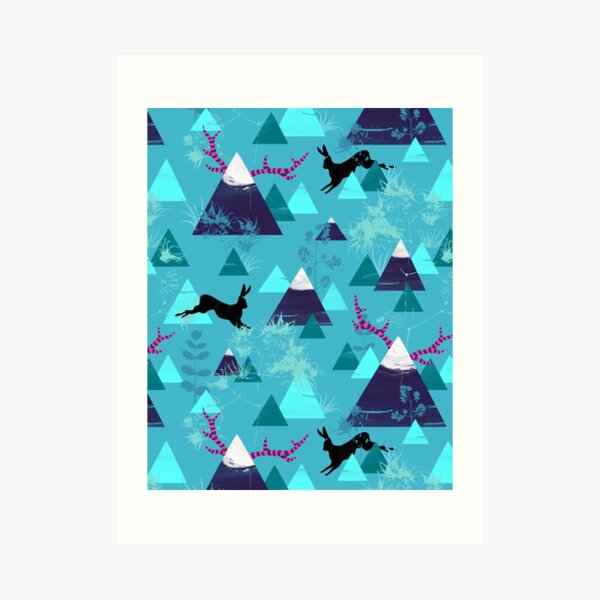 blu mountains Art Print