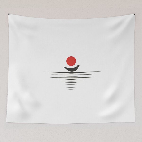 Item preview, Minimalist Red Sun Horizon designed and sold by Micapox.