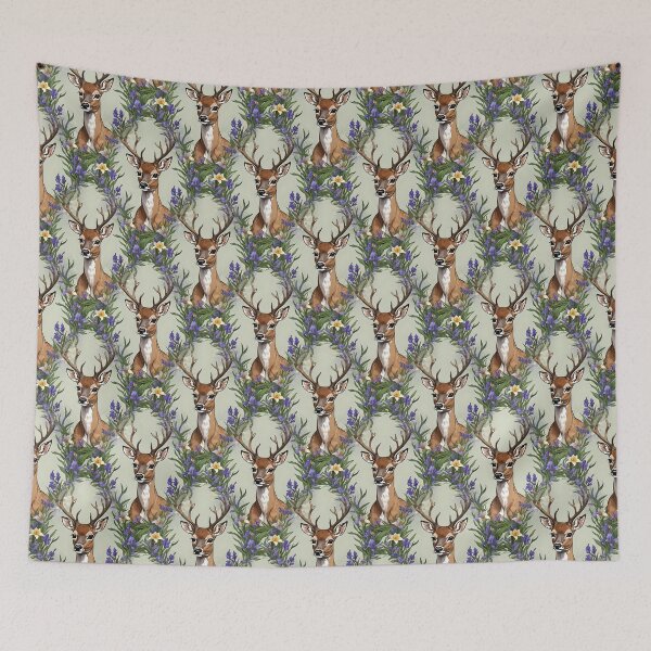 Item preview, Michigan White Tailed Deer With Iris Flower 3 Pattern designed and sold by taiche.