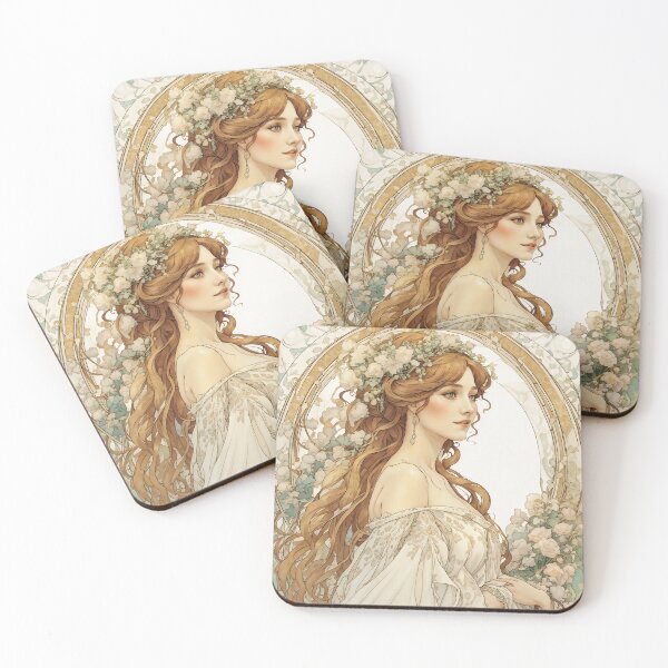 Item preview, Elegarta Design - Art nouveau - Mucha Inspired Art - Happiness 4 designed and sold by Mucha-style-art.