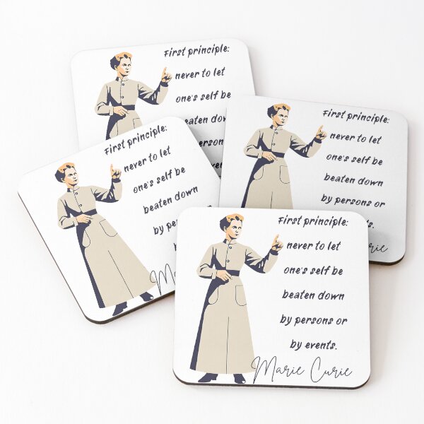 Item preview, Marie Curie Quote Principle No 1 Motivational Quote Independents Women Gift designed and sold by CyberArtistOne.