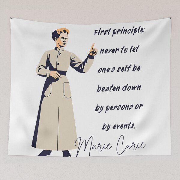 Item preview, Marie Curie Quote Principle No 1 Motivational Quote Independents Women Gift designed and sold by CyberArtistOne.