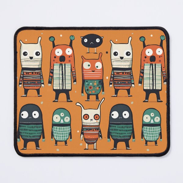 Item preview, Pattern Crazy Cute Monsters Illustration Cartoon Orange designed and sold by ShaViArt.