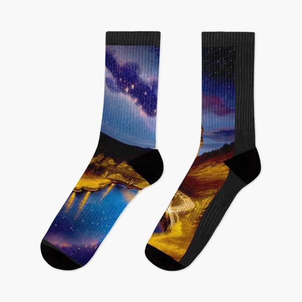 Item preview, Midnight Enchantment: The Tower's Reflection under a Starry Sky designed and sold by Highlandkings.