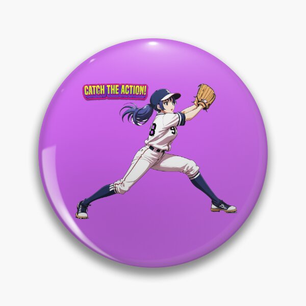 Item preview, anime girl baseball player catching the ball and catching the action! designed and sold by PrintPlanetGo.