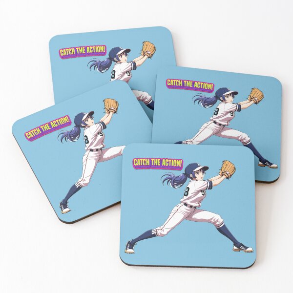 Item preview, anime girl baseball player catching the ball and catching the action! designed and sold by PrintPlanetGo.