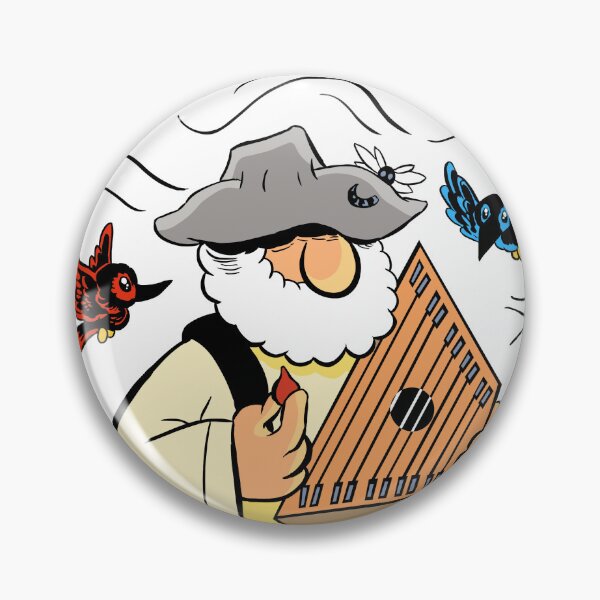 Artikelvorschau, Bergmann spielt die Schoßharfe mit Vögeln entworfen und verkauft von NEEDFUL STRINGS LLC.