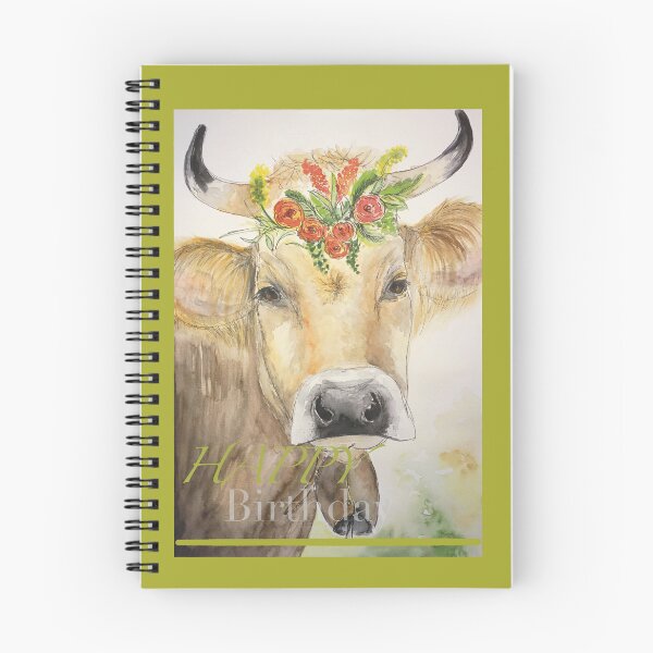 Item preview, Cow with floral decoration, Happy Birthday designed and sold by DANIS-kunst.