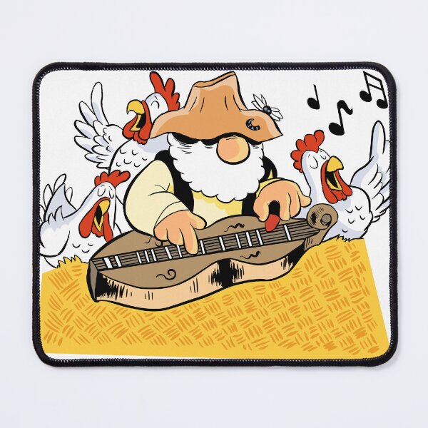 Item preview, MOUNTAIN MAN PLAYING THE MOUNTAIN DULCIMER WITH SOME CHICKENS designed and sold by NEEDFUL STRINGS LLC.