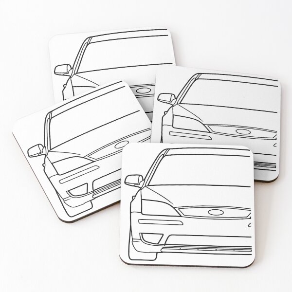 Item preview, Ford Mondeo Mk3 2003-2007 front squared detailed black lined art designed and sold by EdimDesign.