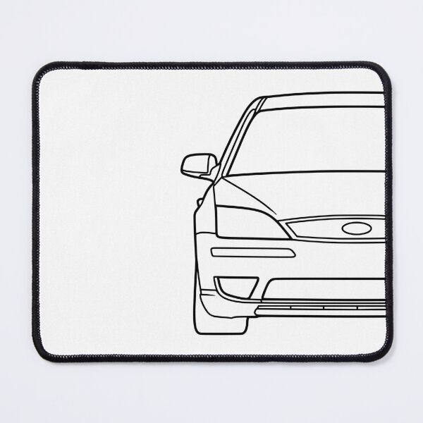 Item preview, Ford Mondeo Mk3 2003-2007 front squared detailed black lined art designed and sold by EdimDesign.