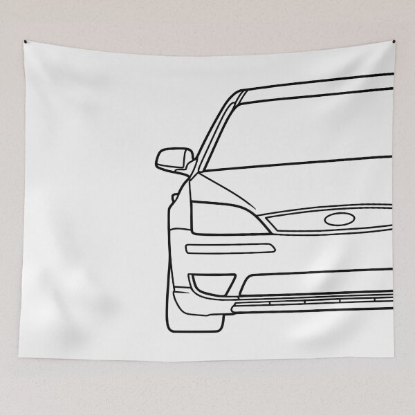 Item preview, Ford Mondeo Mk3 2003-2007 front squared detailed black lined art designed and sold by EdimDesign.