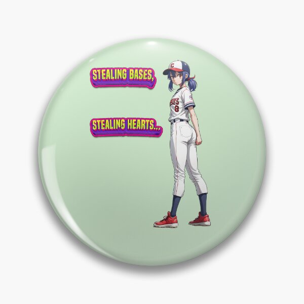 Item preview, cute anime girl baseball player rstealing bases and hearts! designed and sold by PrintPlanetGo.