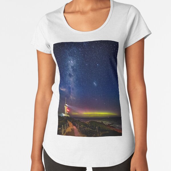 Pt Lonsdale Milky Way & Aurora Australis Premium Scoop T-Shirt