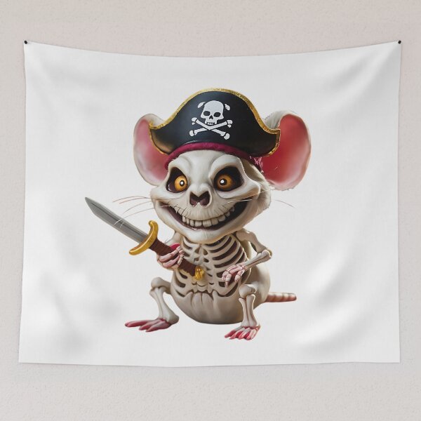 Item preview, Pirate Skeleton Mouse Cartoon Painting 3D Art designed and sold by Charlygood.