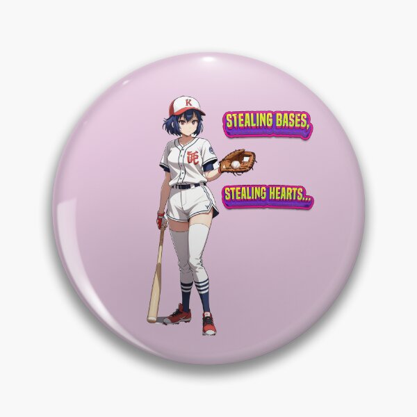 Item preview, anime girl baseball player stealing bases and stealing hearts!! designed and sold by PrintPlanetGo.