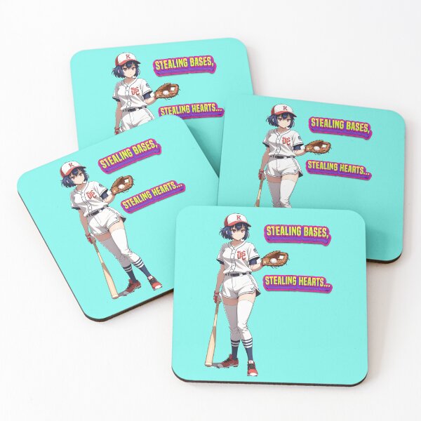 Item preview, anime girl baseball player stealing bases and stealing hearts!! designed and sold by PrintPlanetGo.