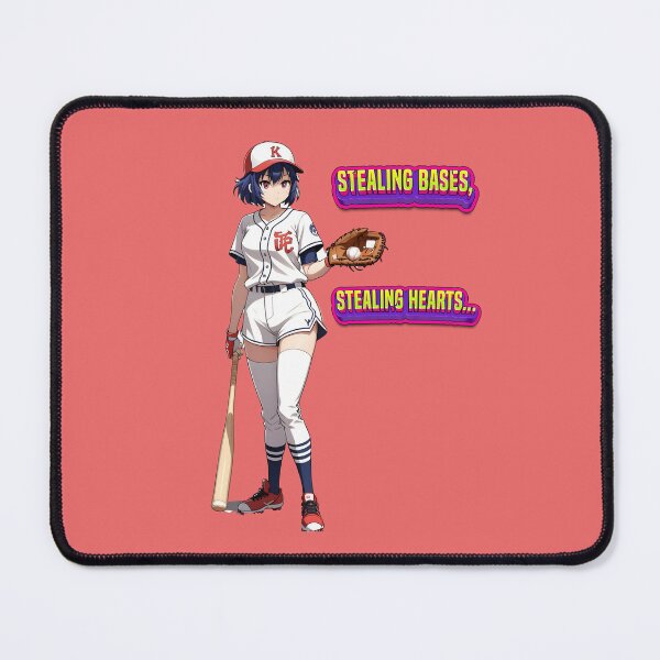 Item preview, anime girl baseball player stealing bases and stealing hearts!! designed and sold by PrintPlanetGo.