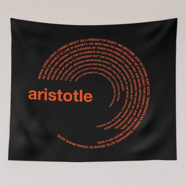 Item preview,  Aristotle famous quotes poster [orangered] designed and sold by CMYKStudio.